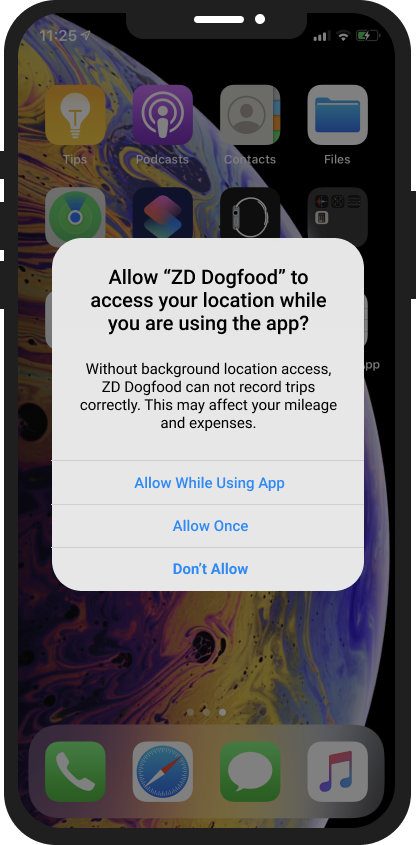 Request prompt for location permission